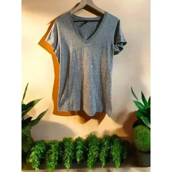 Wisconsin Badgers Studded Grey Shirt Women's XLarge Bling Embellished - Picture 2 of 4